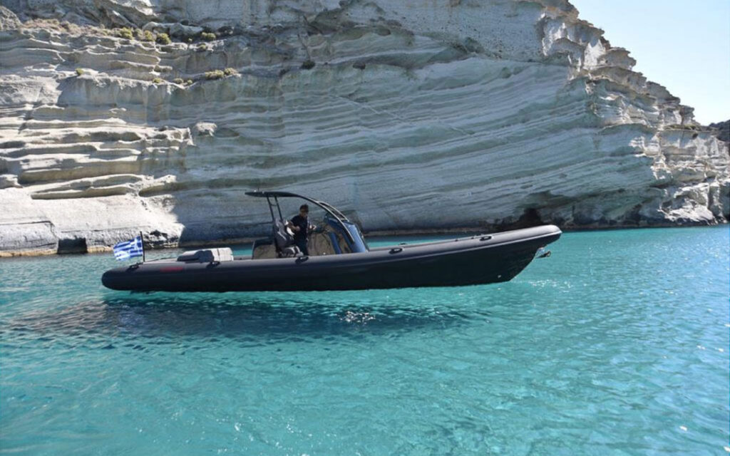 Scorpion 36 boat enjoying nature. Boats in Paros. Charter a Boat.